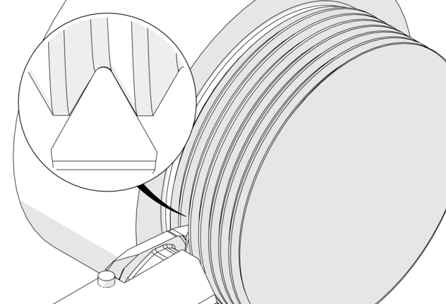 Metrico ISO, profilo parziale, esterno