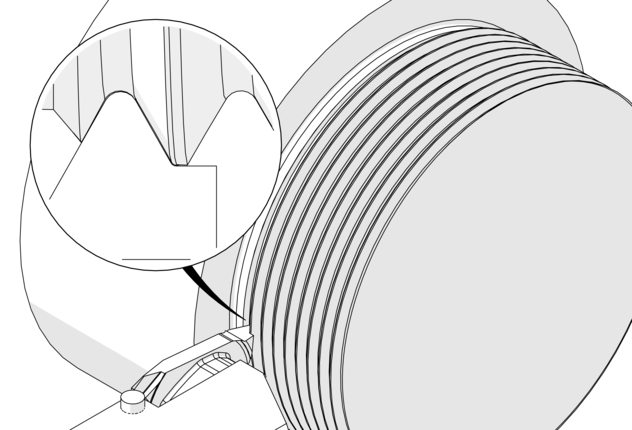 Metrico ISO, profilo completo, externa